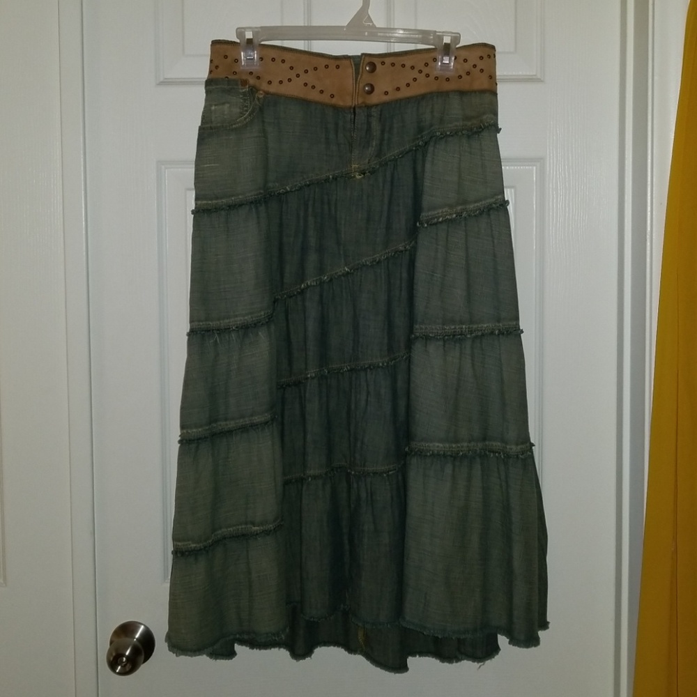 Chip and pepper boho jean skirt
